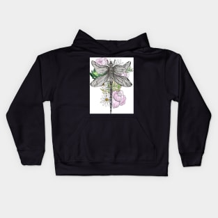 Dragonfly and Floral Design Kids Hoodie